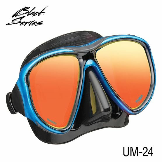 Комплект маска+трубка UCR-2425MQB Black Series, зеркальные линзы (черный силикон; FBB)